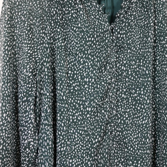 Joie Womens Green Speckled Print Mini Dress Size M Long Sleeve Fall Photo Shoot - Picture 3 of 14